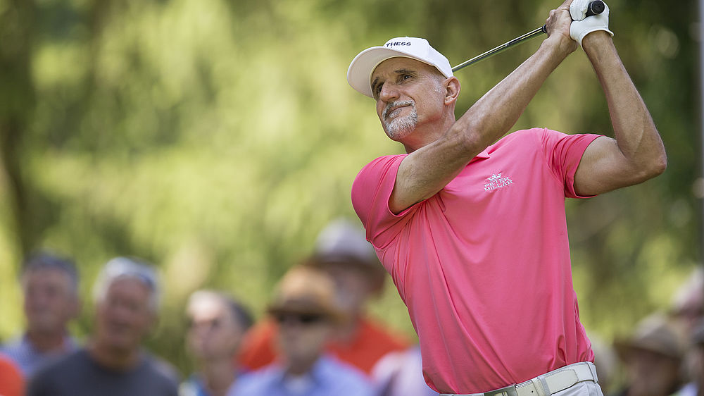 Andre Bossert (SUI), during the Swiss Seniors Open 2016 Andre Bossert (SUI), during the Swiss Seniors Open Golf tournament in Bad Ragaz, Switzerland, 01.07.2016. World class players will fight for the victory on the 18-hole PGA Championship Course, during the three tournament days, from 1. - 3.07.2016. (PHOTOPRESS/Dominik Baur)
