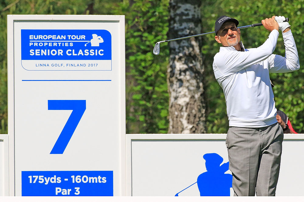 HARVIALA HAMEENLINNA, FINLAND - JUNE 22: Andre Bossert of Switzerland in action during the second round of the European Tour Properties Senior Classic played at Linna Golf on June 22, 2017 in Harviala Hameenlinna, Finland. (Phil Inglis/Getty Images) HARVIALA HAMEENLINNA, FINLAND - JUNE 22: Andre Bossert of Switzerland in action during the second round of the European Tour Properties Senior Classic played at Linna Golf on June 22, 2017 in Harviala Hameenlinna, Finland. (Photo by Phil Inglis/Getty Images)